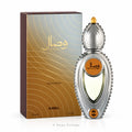 Ajmal Waisal Eau de Parfum bottle and its packaging box. The bottle is metallic silver with a textured, scalloped edge and a gold cap, featuring an orange circular label with Arabic calligraphy.