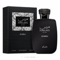 Black perfume bottle and packaging of Hawas Kobra on a white background